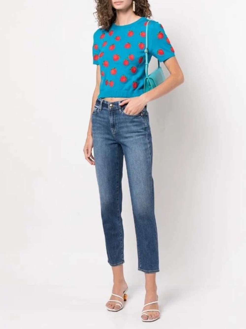 NWT! Alice and Olivia Ciara Embroidered Strawberry Pullover Sweater - Picture 10 of 16